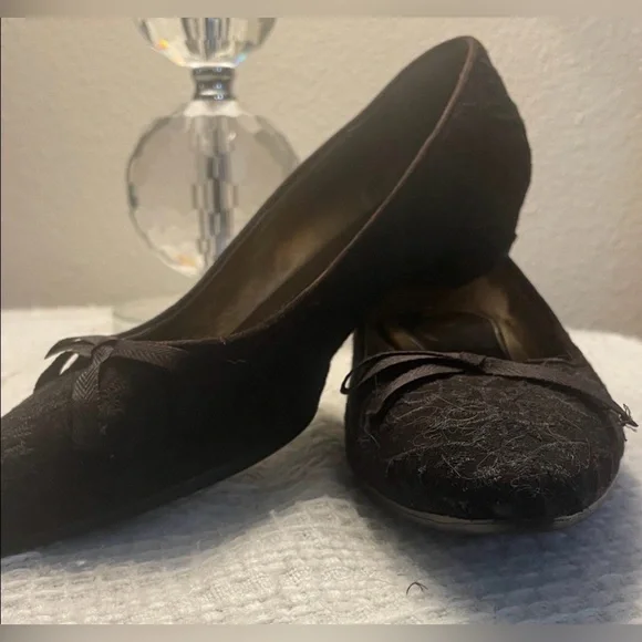 Prada Dark Brown Flats with Bow Accent - Picture 3 of 7